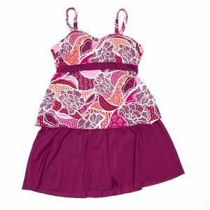 Denim & Co. Beach Sweetheart Tankini and skirt 20W
